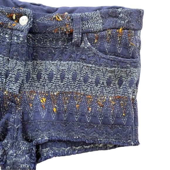 IRO Monroe Women's Blue Embroidered Cotton Silk Knit Boho Shorts Size 1 - Picture 4 of 8